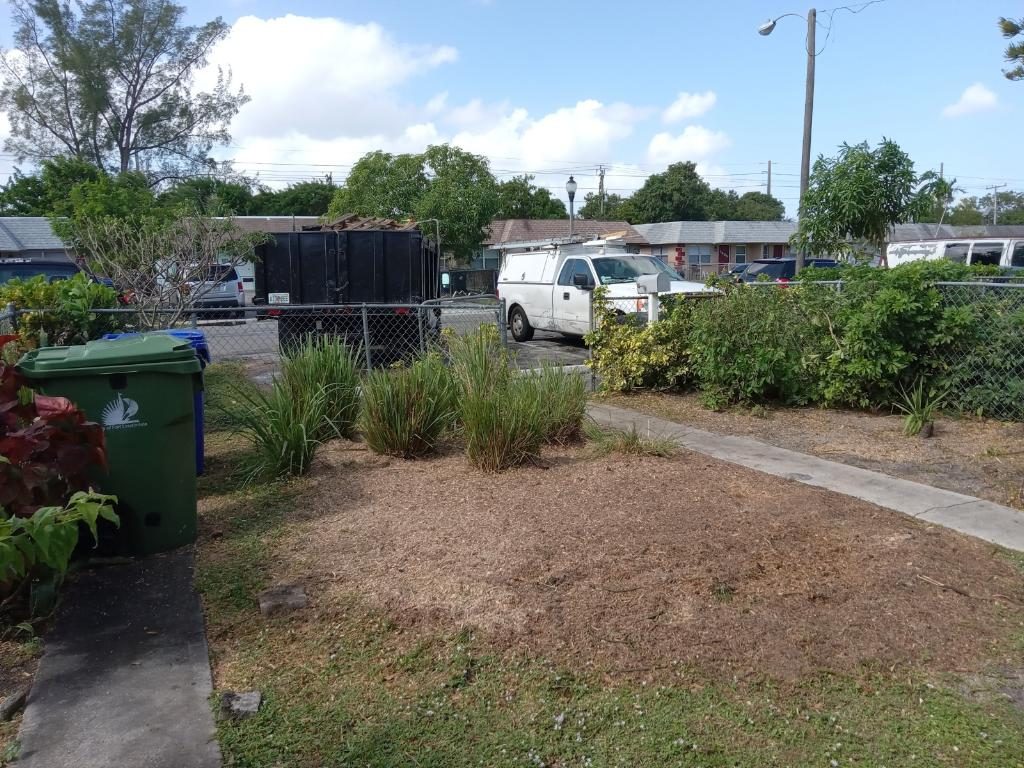 Hedge line and beds after cleanup